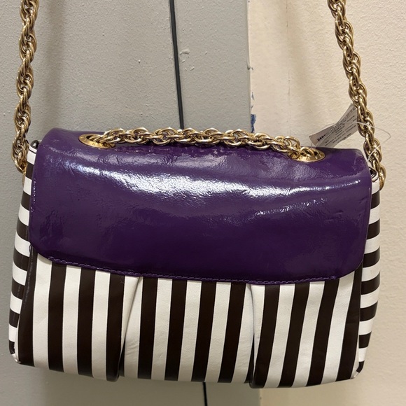 Henri Bendel Purple and Black Striped Women's Bag - Picture 9 of 15